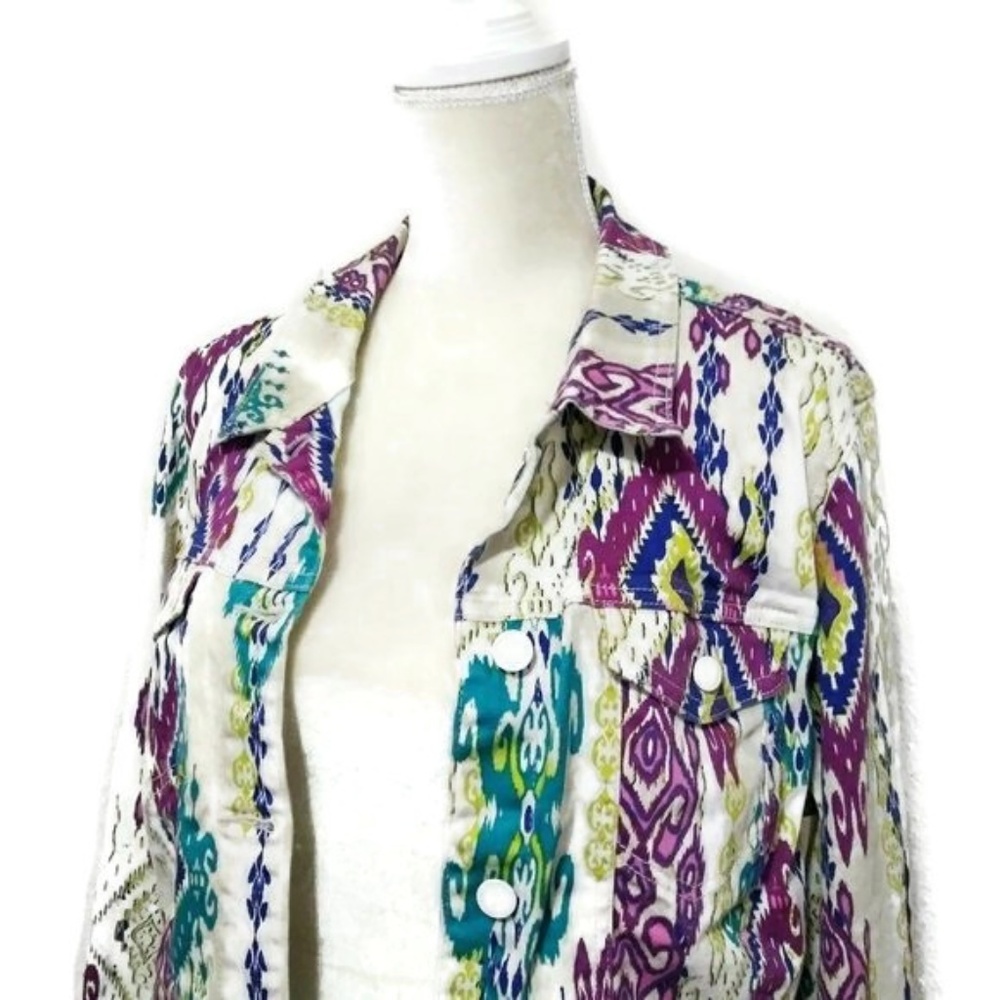 JONES NEW YORK Denim Southwest Ikat Jacket